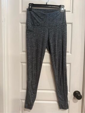 YMT Heather Gray Foldover Waist Leggings M High Rise Yoga Pants